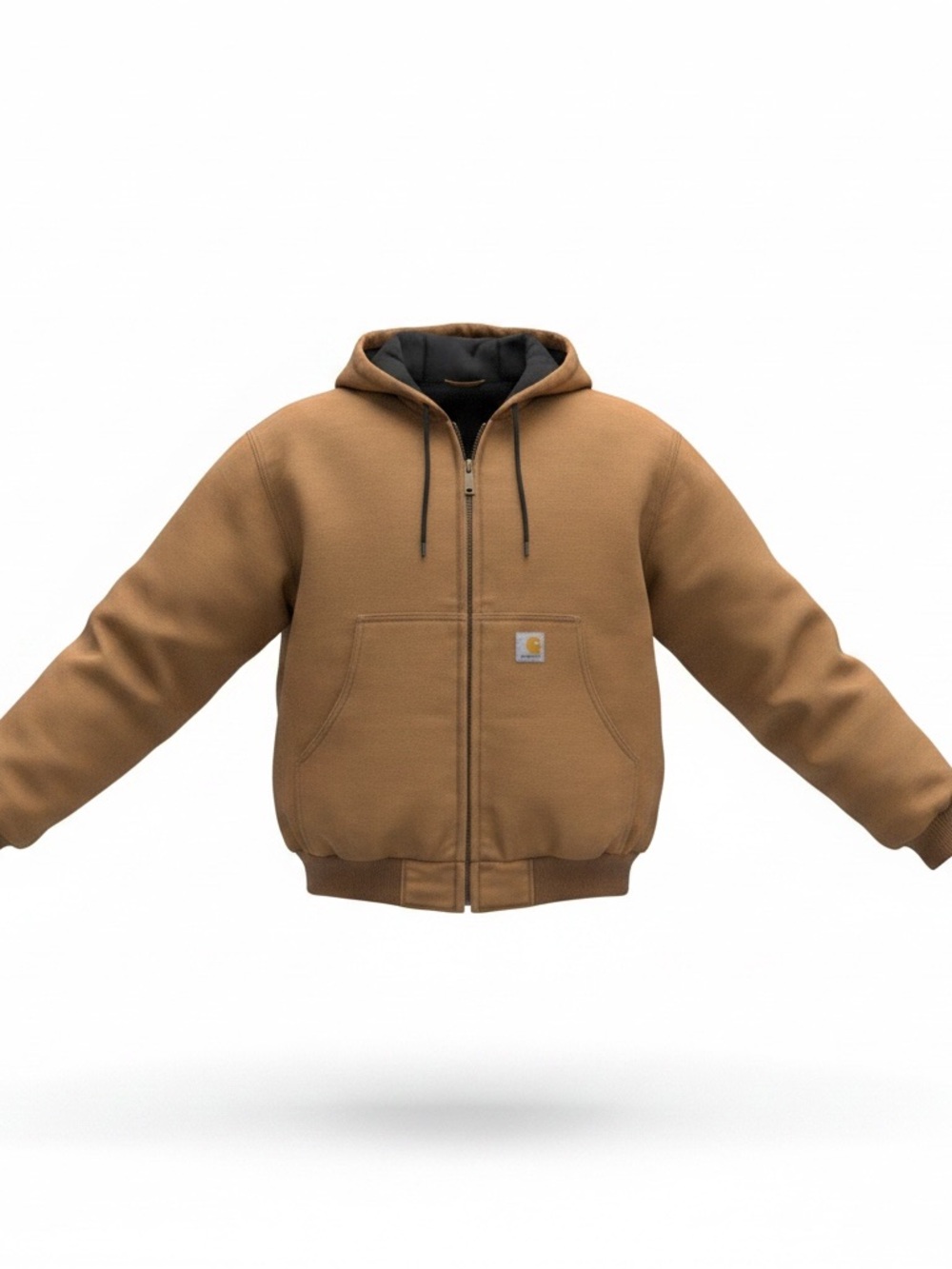 Carhartt Brown Hooded Bomber Jacket M